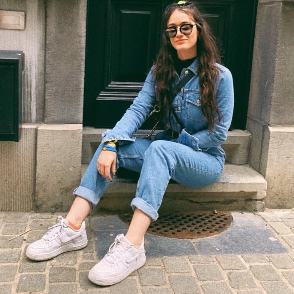 Topshop Sky Blue Denim Jumpsuit
